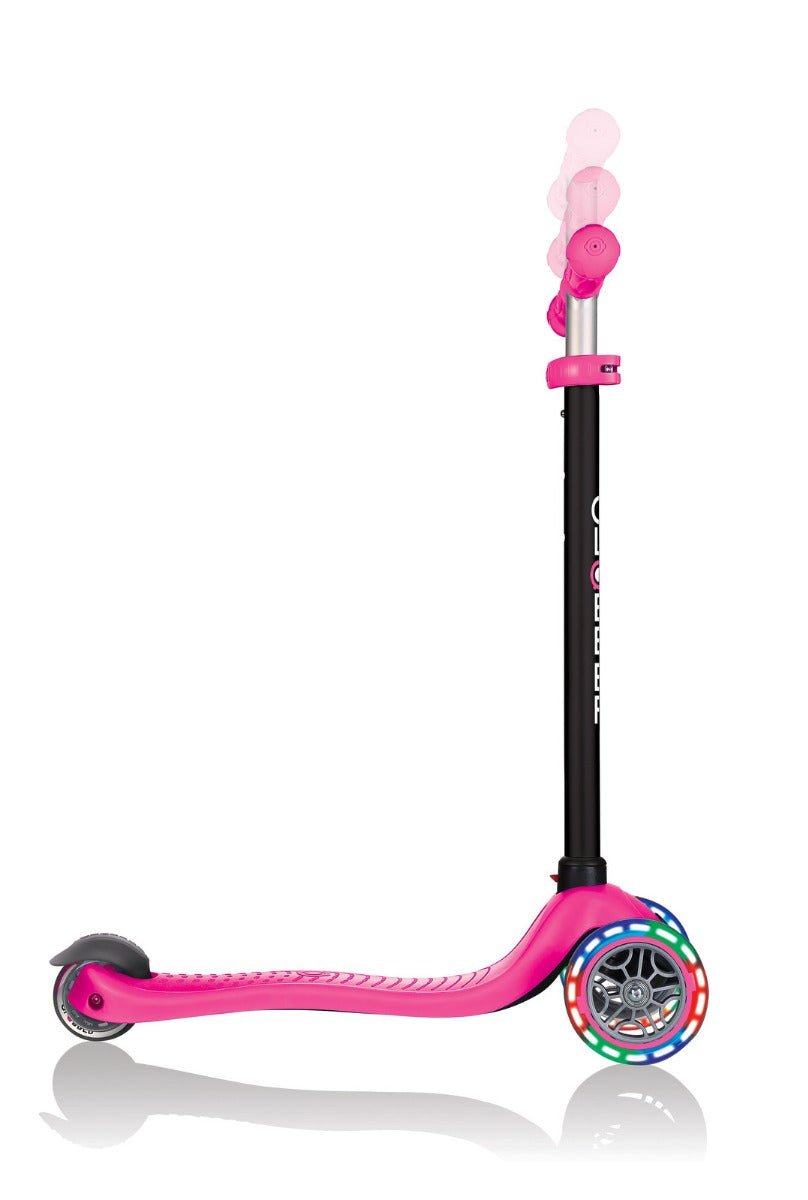 Globber Go Up Sporty Lights Convertible Scooter - Pink