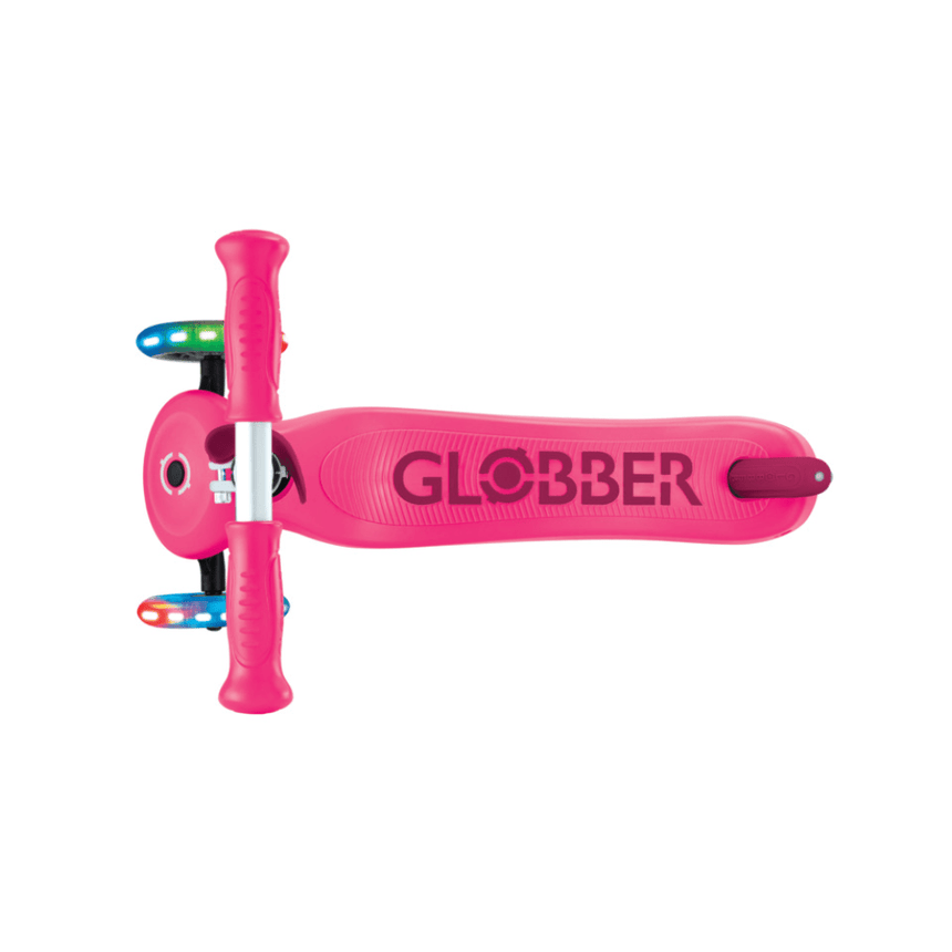 Globber Go Up Sporty Lights Convertible Scooter - Fuchsia/ Dark Pink