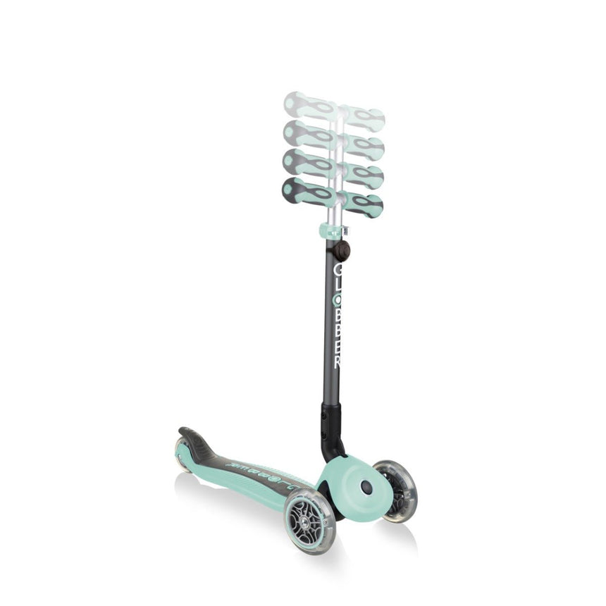Globber GO UP Deluxe Convertible Scooter w Light up Wheels - Mint