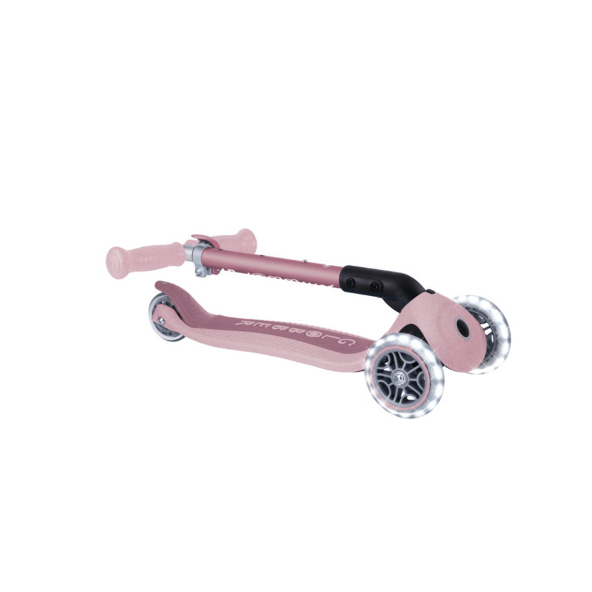 Globber ECOLOGIC JUNIOR Foldable Scooter with Lights - Berry
