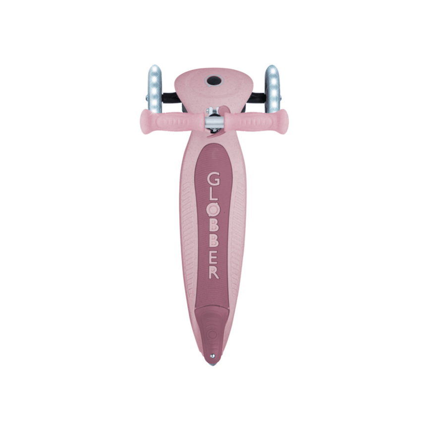Globber ECOLOGIC JUNIOR Foldable Scooter with Lights - Berry