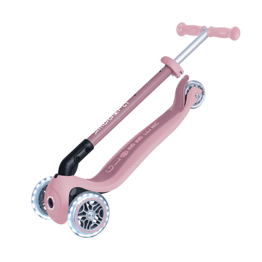Globber ECOLOGIC PRIMO Foldable Scooter with Lights - Berry