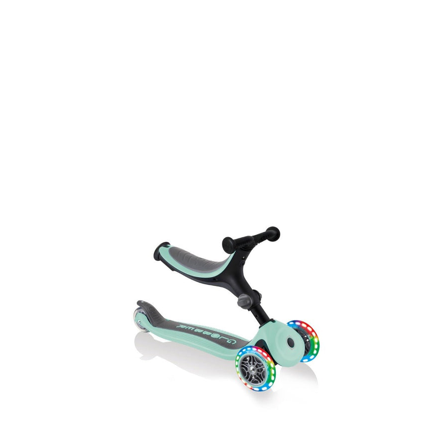 Globber GO UP Fold Plus Convertible Scooter with Light Up Wheels - Mint