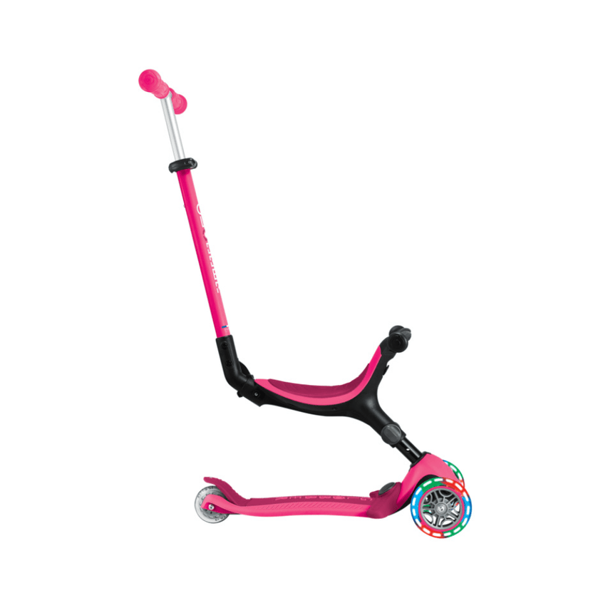 Globber GO UP ACTIVE Scooter with Lights - Fuchsia/ Dark Pink