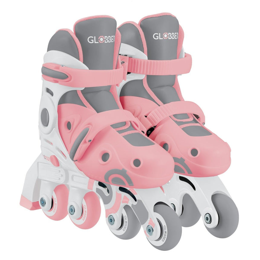 Globber 2 in 1 Learning Inline Roller Skates for Toddlers: Size 26-29 - Pastel Pink