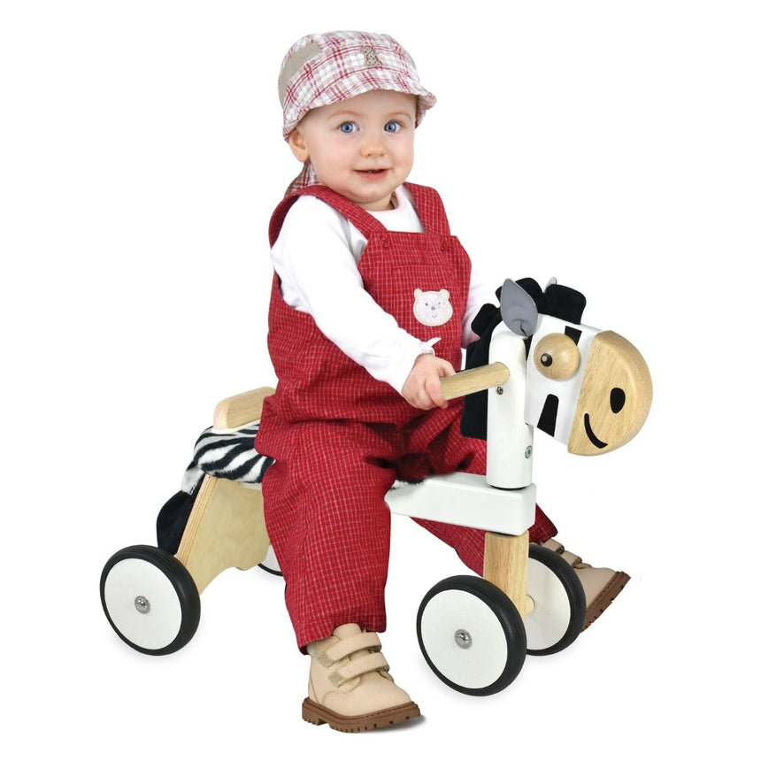 I'm Toy Style Rider Zebra wooden balance ride-on toy for babies 12 months and up