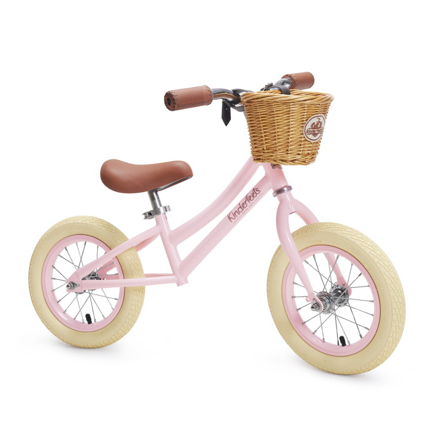 Kinderfeets City Bike in Rose with optional wicker Basket (sold separately)