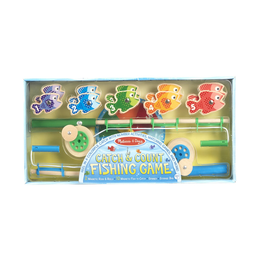 Melissa and Doug Catch and Count wooden magnetic fishing game with rods – view 5