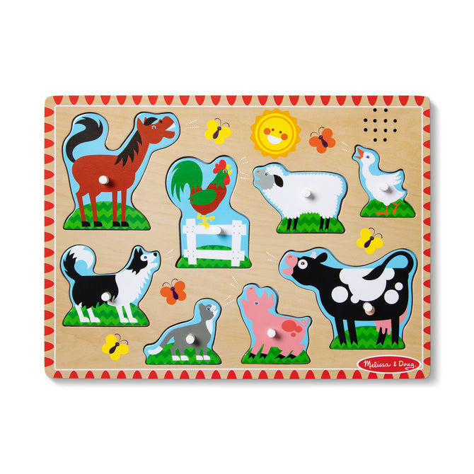 Melissa and Doug Farm Animals Sound Puzzle 8 piece wooden puzzle – view 8