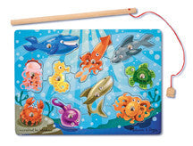 Melissa and Doug Magnetic Wooden Fishing Game with fishing rods and fish – view 3