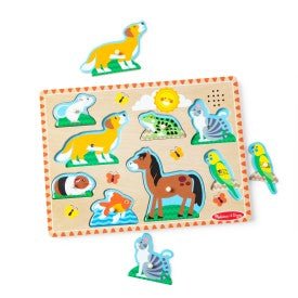 Melissa and Doug Pets Sound Puzzle 8 piece wooden puzzle – view 2