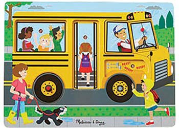 Melissa and Doug Wheels on the Bus Song Puzzle 6 piece wooden puzzle