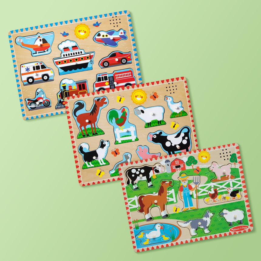 Melissa and Doug Farm Animals Sound Puzzle 8 piece wooden puzzle – view 7