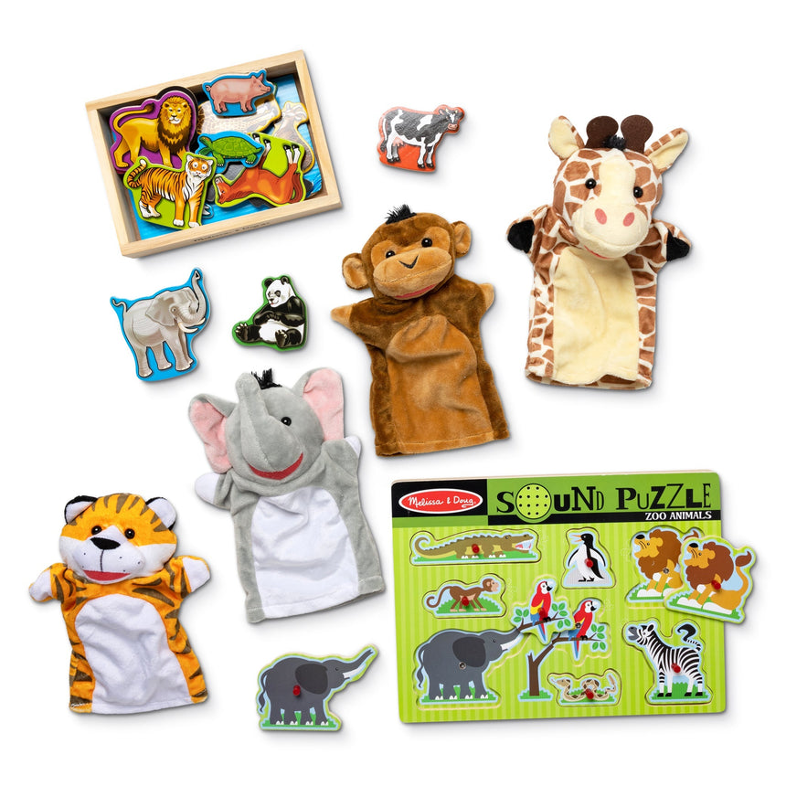 Melissa and Doug Zoo Animals Sound Puzzle 8 piece wooden puzzle – view 3
