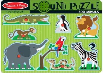 Melissa and Doug Zoo Animals Sound Puzzle 8 piece wooden puzzle – view 8