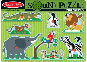Melissa and Doug Zoo Animals Sound Puzzle 8 piece wooden puzzle