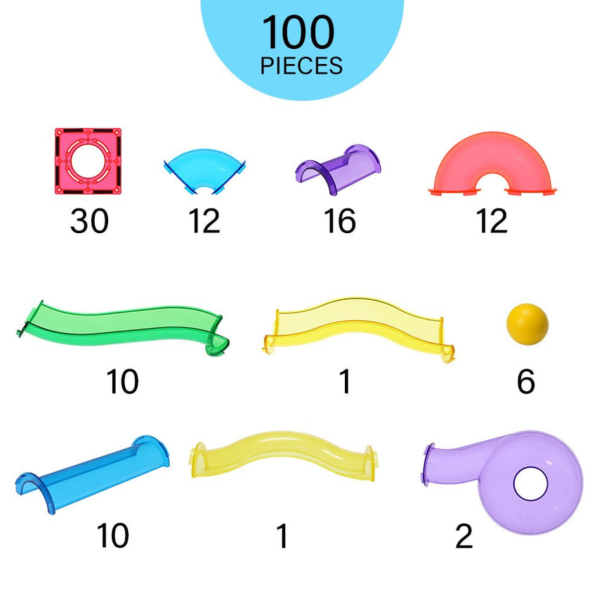 MNTL Magnetic Tiles Marble Run 100 Pcs Set