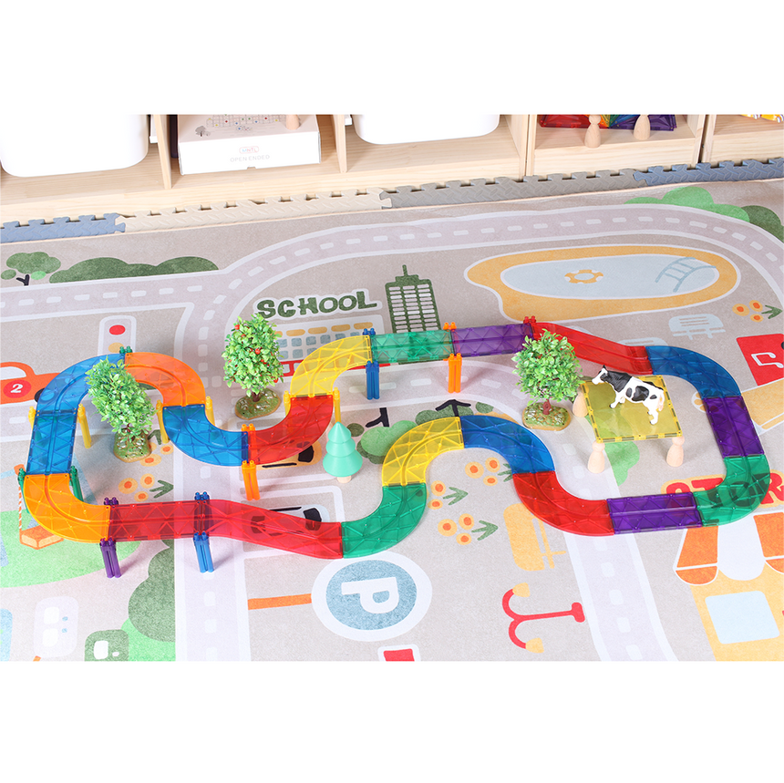 MNTL Classic Magnetic Car Track Set 108 Pcs