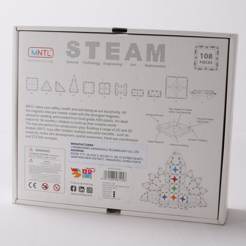 MNTL Classic Magnetic Tile 108 Pcs