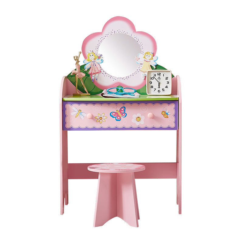 Olivia Fairy vanity table with rounded corners and curved legs