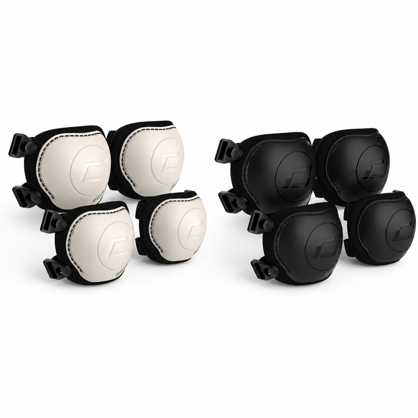 Scoot & Ride kids knee and elbow pad protective sets in Ash and Black