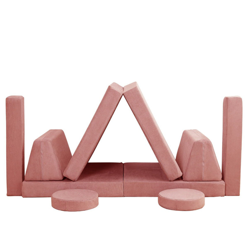 All 4 Kids Ethan 10 PCS Play Couch - Rose