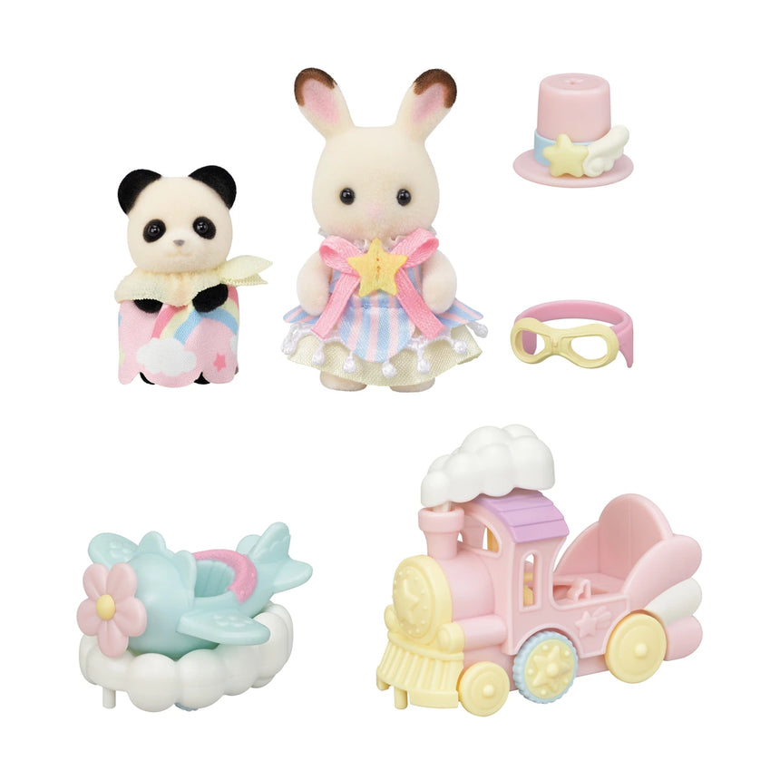Sylvanian Families Amusement Park Ride Set Plane and Train figures and pieces