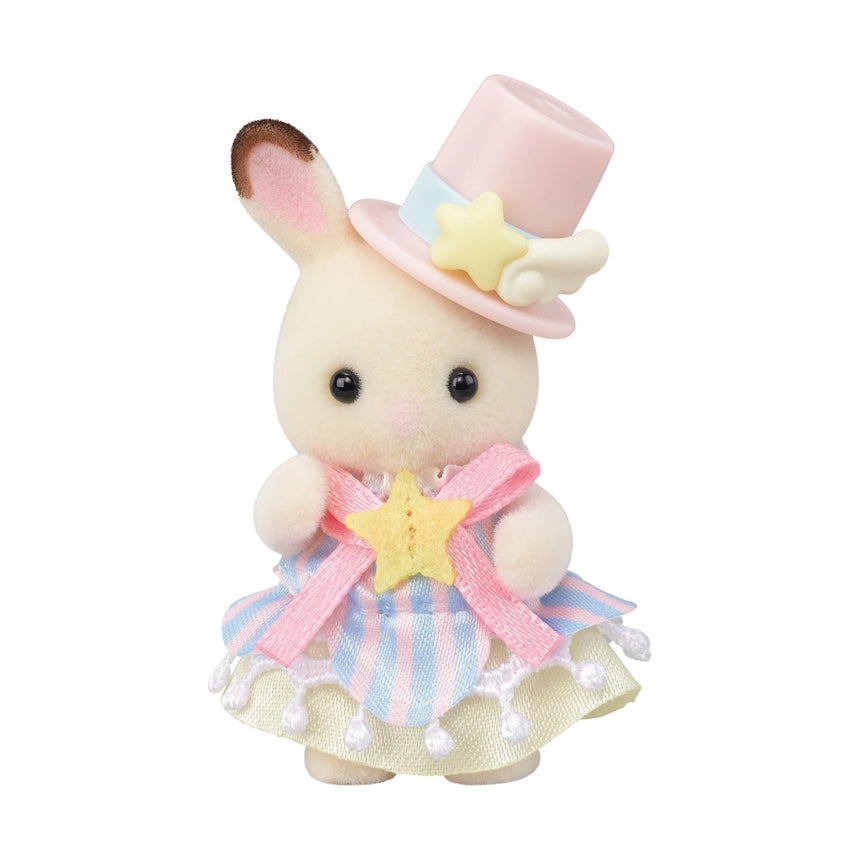 Sylvanian Families Amusement Park Ride Set rabbit baby figure with star wand