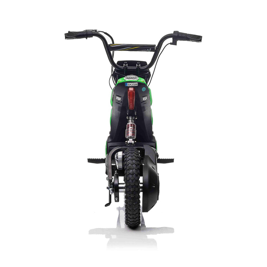 350W chain motor detail on All 4 Kids SX2328 green kids electric dirt bike