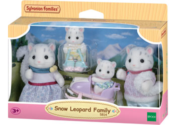 Sylvanian Families Snow Leopard Family four collectible Alpine figures