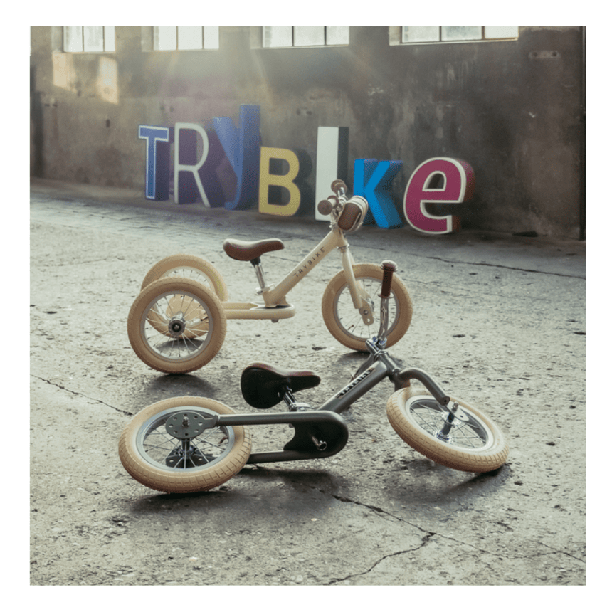 Trybike 2 in 1 Steel Balance Bike & Tricycle – Vintage Cream