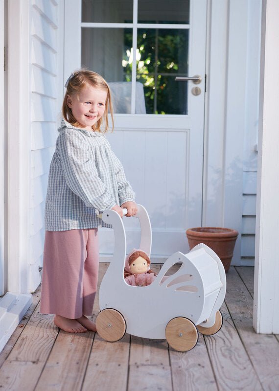 Tender Leaf Toys Doll's Sweet Swan Pram