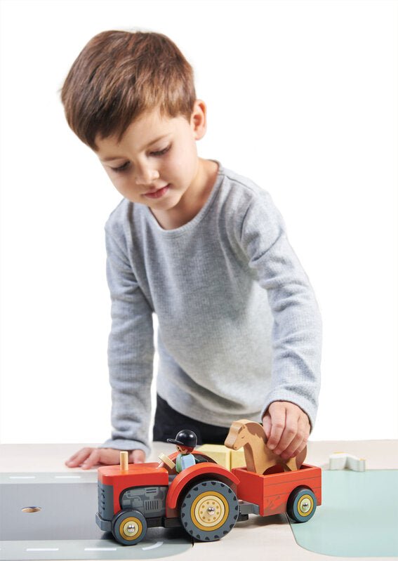 Tender Leaf Toys Wooden Farm Tractor Play Set