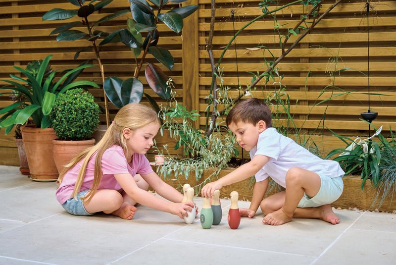 Tender Leaf Toys Wooden Birdie Skittles Bowling Set