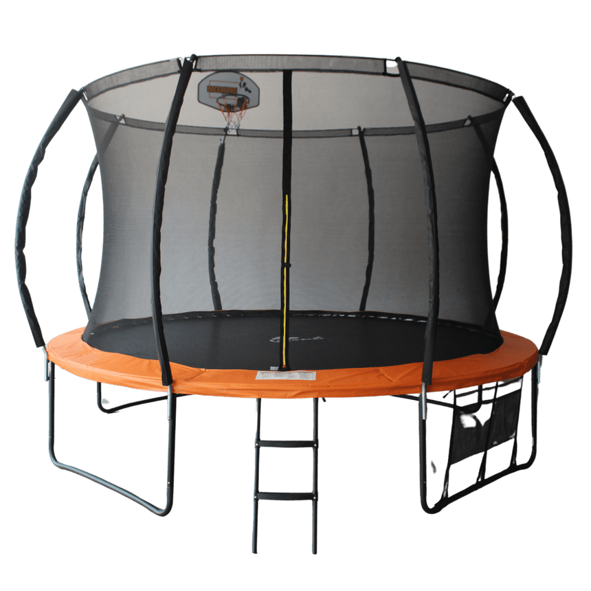 ALL 4 KIDS 12 FT Jump Zone Spring Trampoline with Basketball Board