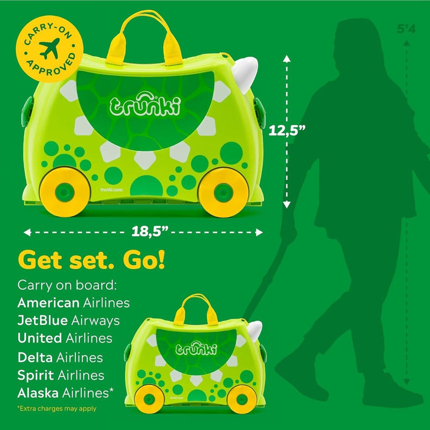 Trunki Ride on Luggage - Dudley the Dinosaur