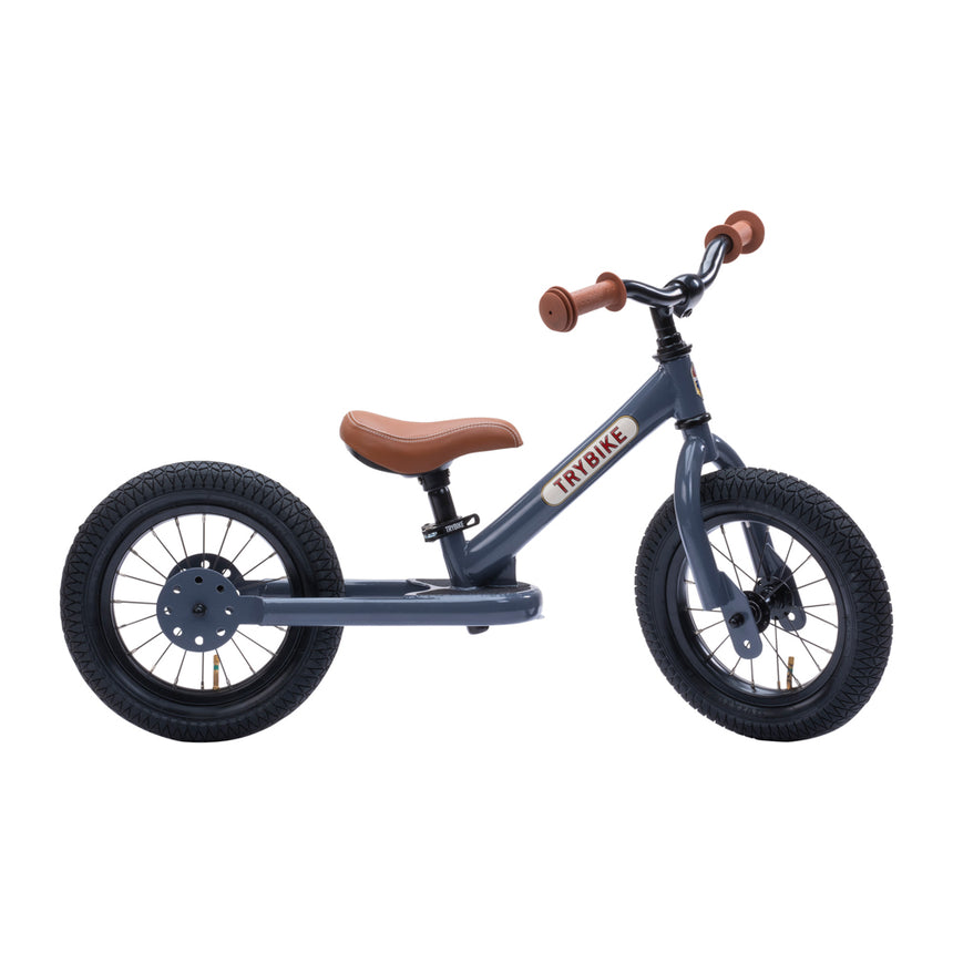 Vintage Grey Trybike unique footrest for learning to balance