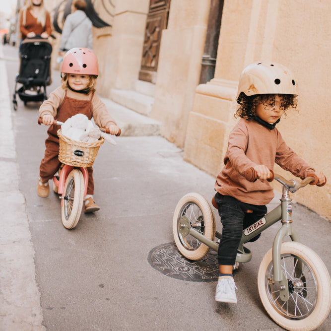 Vintage Pink Trybike three-wheel tricycle configuration