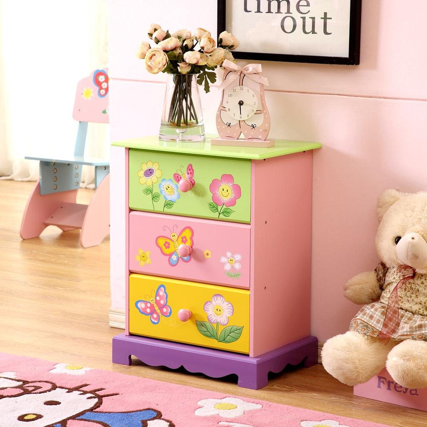 Olivia Fairy girls 3 drawer bedside table by All 4 Kids
