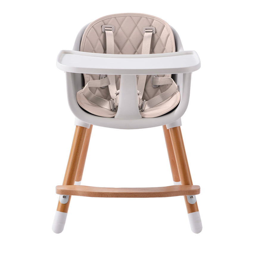 JOY BABY Amelia 2-in-1 Timber Highchair - Beige