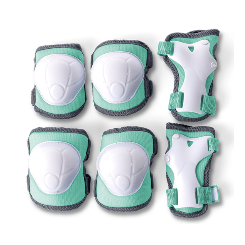 Yvolution kids safety pads set small in green - knee, elbow and wrist guards