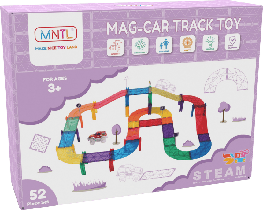 MNTL Classic Magnetic Car Track Set 52 Pcs