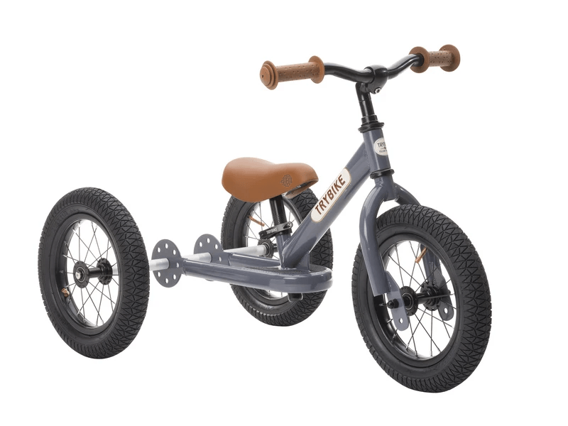 Trybike 2 in 1 Steel Balance Bike and Tricycle - Vintage Grey