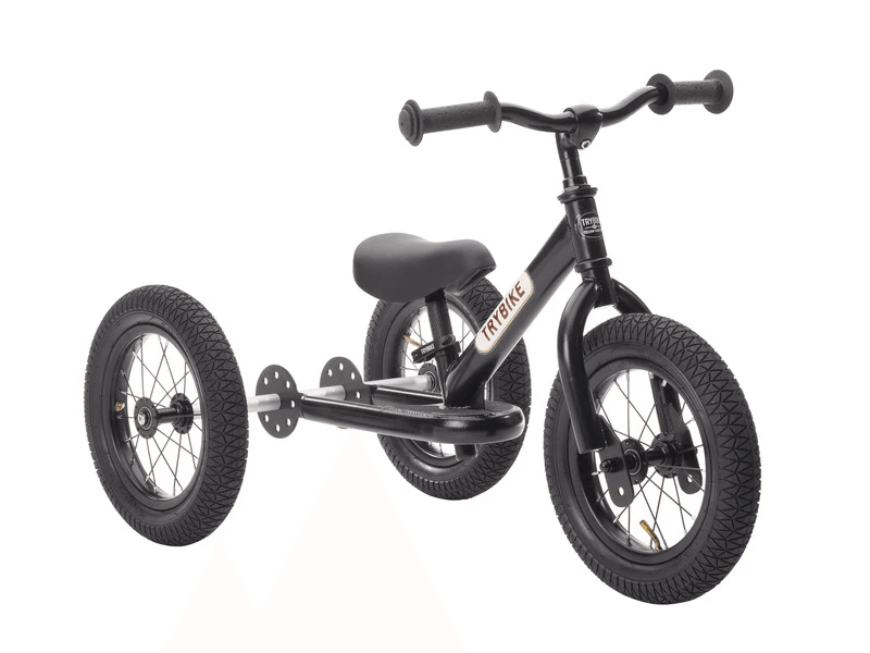 Trybike 2 in 1 Steel Balance Bike and Tricycle - Vintage Black