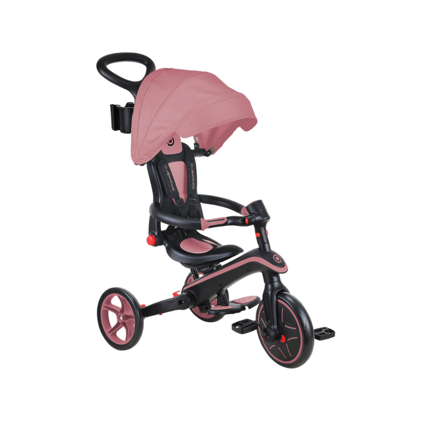 Globber EXPLORER 4 in 1 Foldable Trike - Deep Pastel Pink