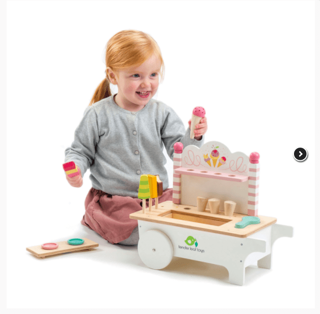Tender Leaf Toys Pretend Push Along Ice Cream Cart