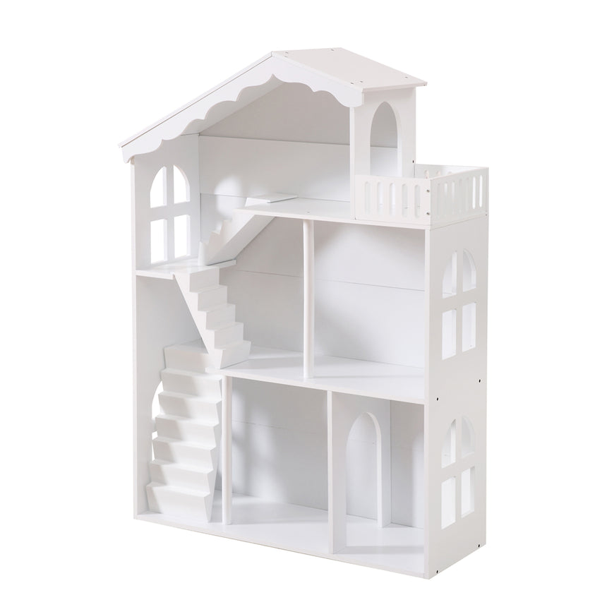 ALL 4 KIDS Ella White Dollhouse Bookcase Book Shelf Storage Unit