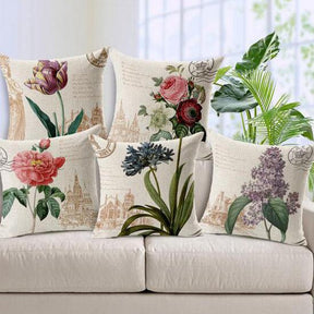 All 4 Kids 45cm Square Throw Pillow Cushion Cover - Country Flower