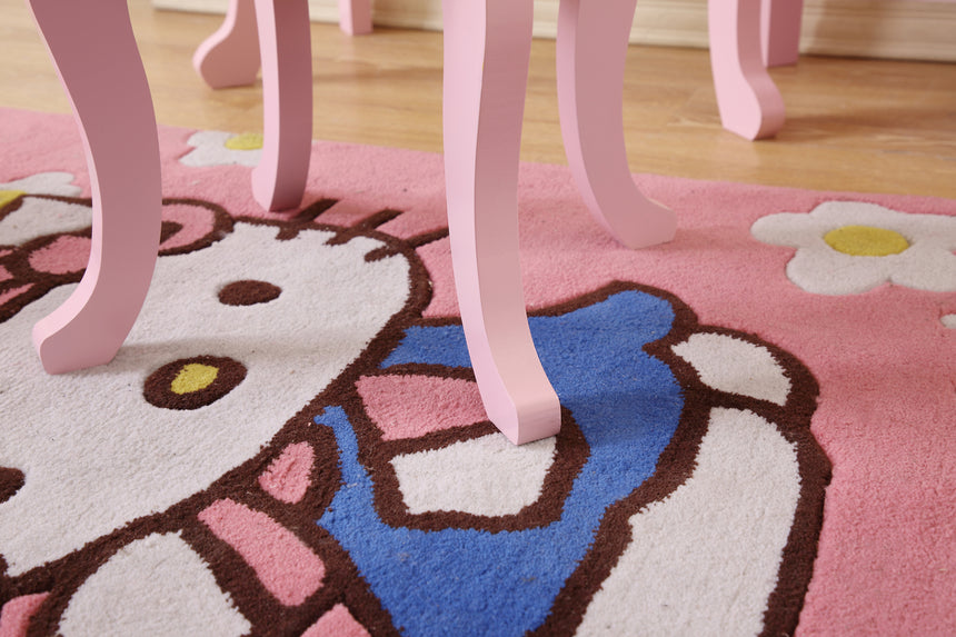 All 4 Kids Layla Girls Flower Vanity Set with Stool