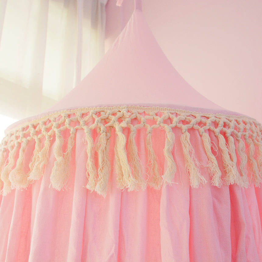 All 4 Kids Tulip Nursery Canopy with Tassel - Pink